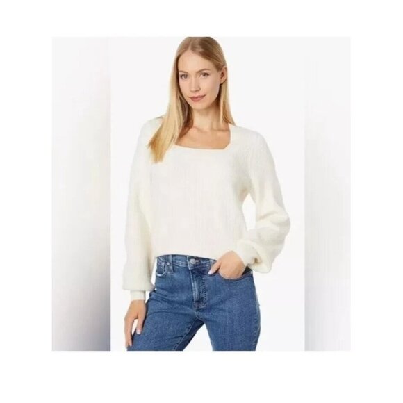 Madewell Melwood Square-Neck Sweater Wool Blend Coziest Yarn Size M Style NG731 - Picture 2 of 9